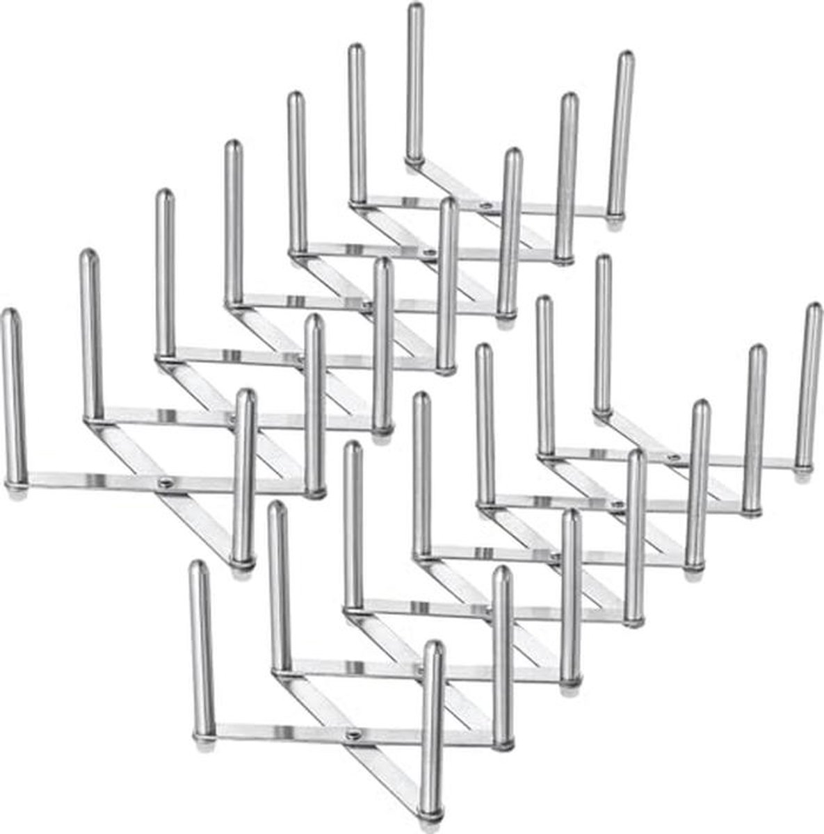 Multifunctionele en Verstelbare RVS Steelpan Deksel Organizer Set van 2