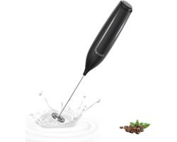 GELLDG Elektrische draagbare melkopschuimer - Krachtige melkopschuimer - Hoogwaardige drankblender - Koffieklopper - Werkt op batterijen - Geschikt voor latte, matcha, cappuccino en andere dranken - Zwart