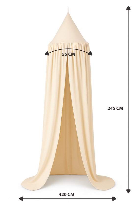 Liefjes & Co Klamboe Khaki Beige - 270 cm - Baby Hemeltje — afbeelding 2