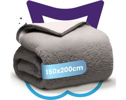 Nice Dreams Extra Dikke Sherpa Plaid – 500 GSM Winterdeken – Super Zacht & Warm – Luxe Cadeau Plaid – 150x200 cm – Grijs