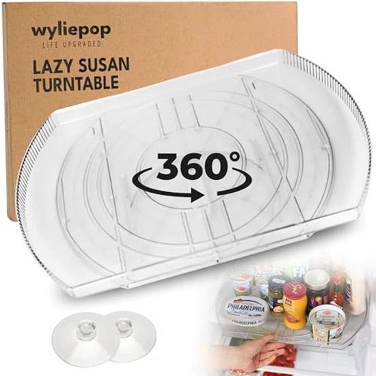ESOYAWE 360 graden draaiplaat van hout voor eettafel, 50, 60, 70, 80, 90, 100 cm, rond, Lazy Susan draaiplaat, draaiplaat met stille lagers