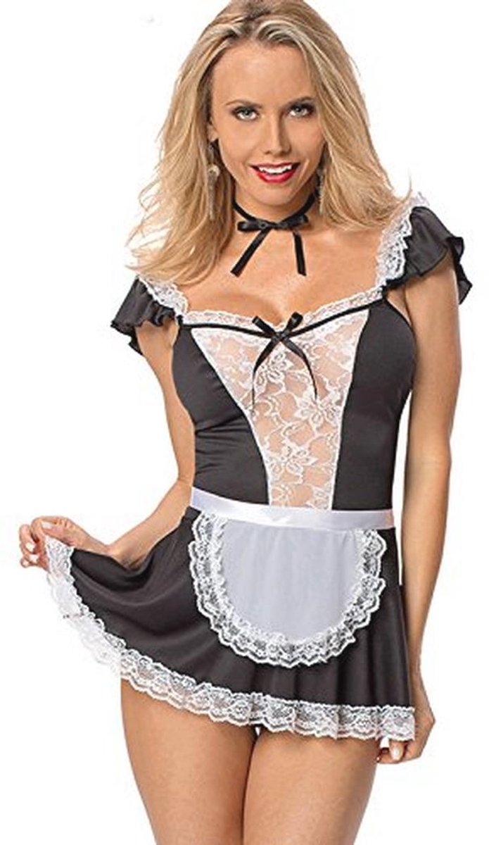 Vrouwen Sexy Lingerie Cosplay Kostuum Franse Kanten Jurk Babydoll Nachtkleding XL