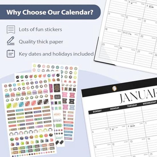 Grupo Erik Glitter Bureaukalender 2025 – 12 Maanden, FSC-papier, Meertalig, 20x17 Cm