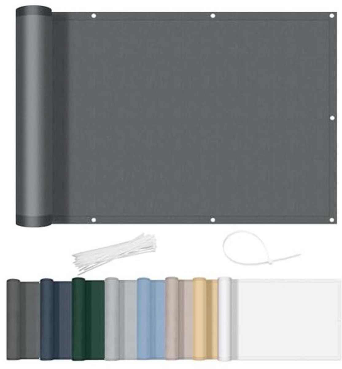 Waterdicht Balkonafdekking 75x500cm - Inkijkbescherming en Windscherm voor Balkon en Terras