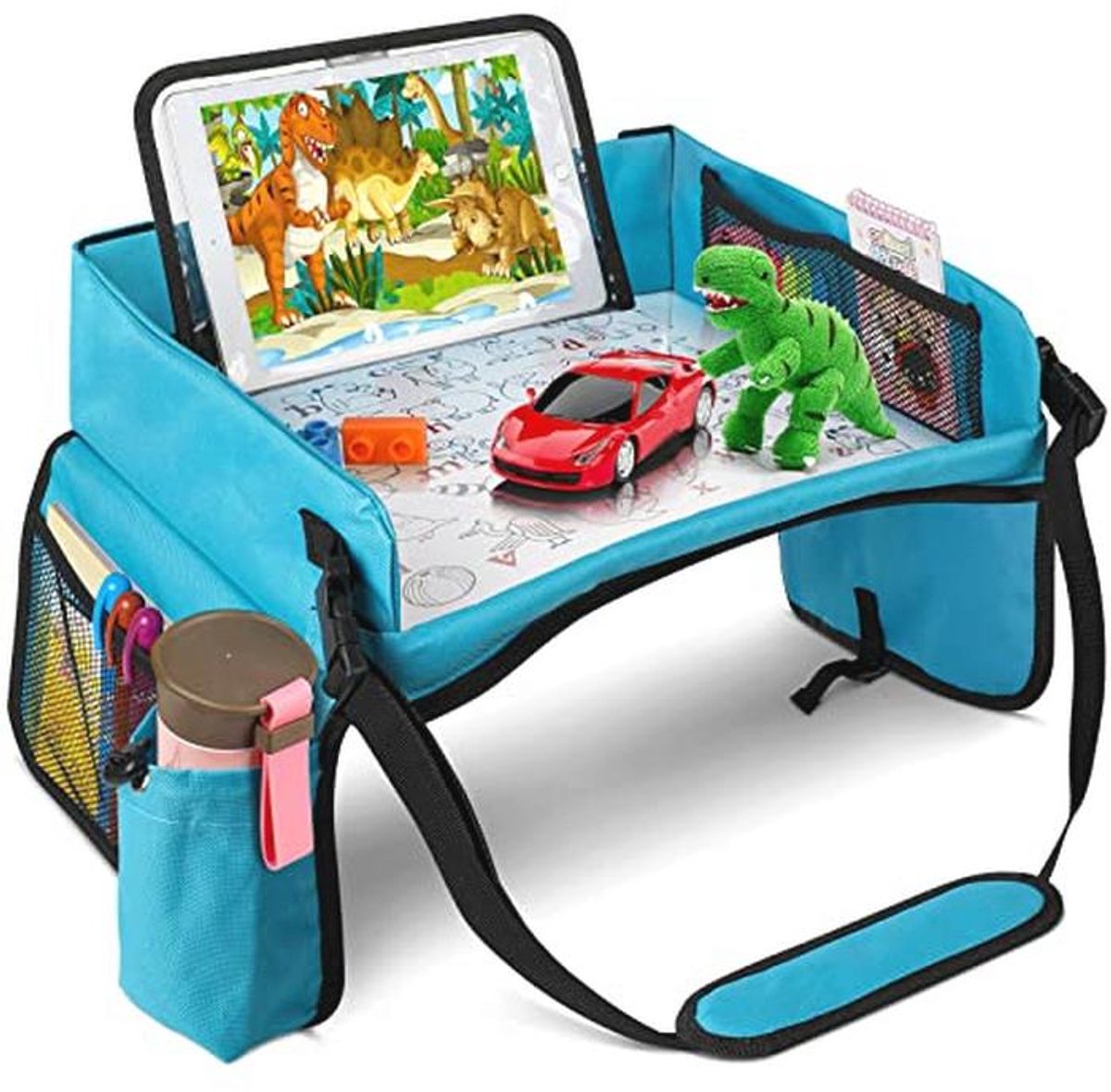 Activiteiten Tray voor Kinderen in Auto, Vliegtuig of Wandelwagen | Waterdicht en Met iPad Houder