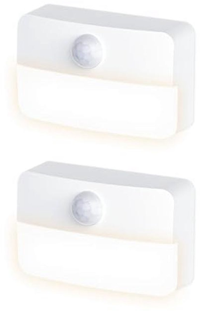 Motion Sensor Nachtlampje - 2 Stuks Stick-On LED Lampen voor Slaapkamer, Hal en Trap