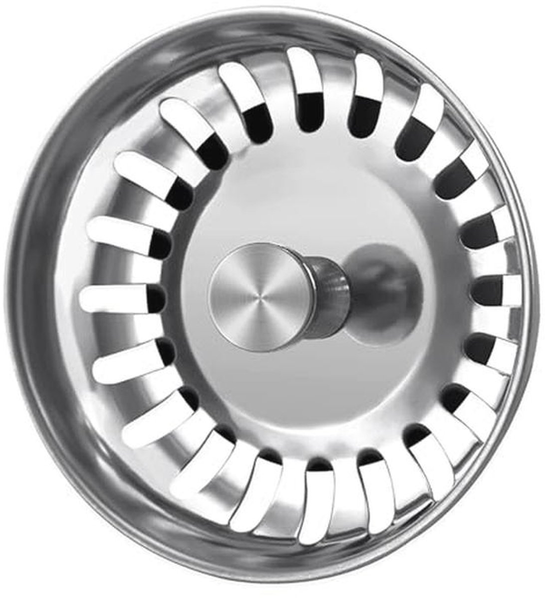 Universele RVS Gootsteenzeef met Plugfunctie - 80 mm
