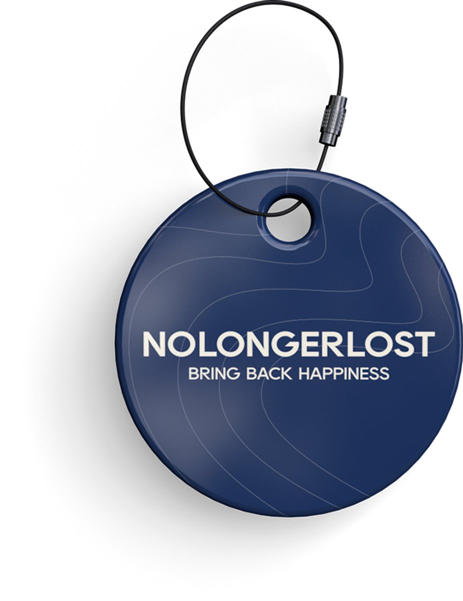 Epoxy Tag - Rond - Blauw - Stripes - Bagagelabel (x2)