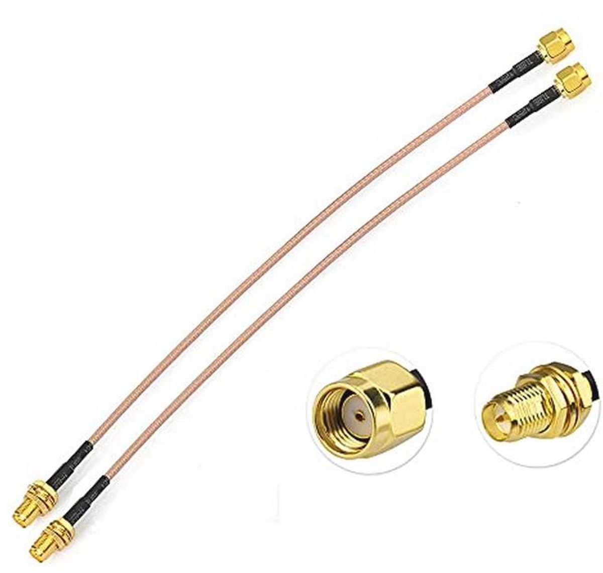 Wifi Antenne Verlengkabel RP SMA Kabel - Pigtail Kabel 8 inch voor Wifi Router - 2 stuks