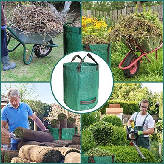Hernieuwbare Tuinzakken met Handgrepen - Ideaal voor Afval en Bladeren (400L, Set van 2) van Merkloos	 — afbeelding 5