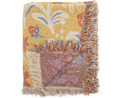 Plaid gerecycled katoen geel Reims 130x160cm