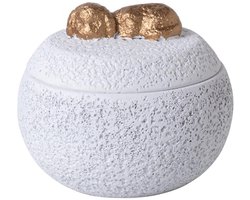 Huisdierurn - 350ml Cement Materiaal - Dicht Afgesloten Vochtbestendig - Asurn voor Kleine Honden Thuis Gedenking - Wit