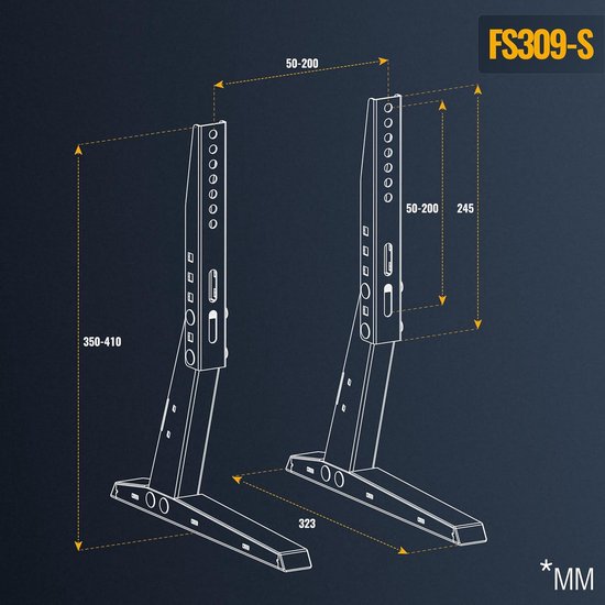 RICOO Support TV sur roulettes FS0502 30-65 (env. 76-165c) obile