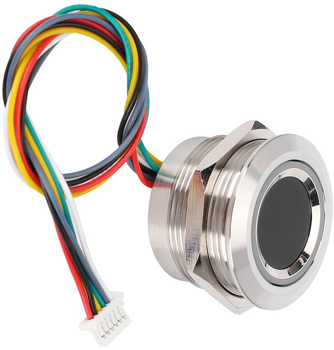 Circulaire capacitieve vingerafdrukidentificatiemodule met tweekleurige ringindicatielamp, ingebouwde algoritmechip voor toegangscontrole, assistentie, beveiligingsbox