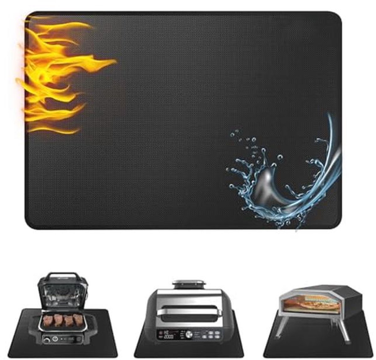 Buiten Grillmat, Vuurvaste BBQ Mat, 60 x 50 cm Brandwerende Mat voor Buitengrill