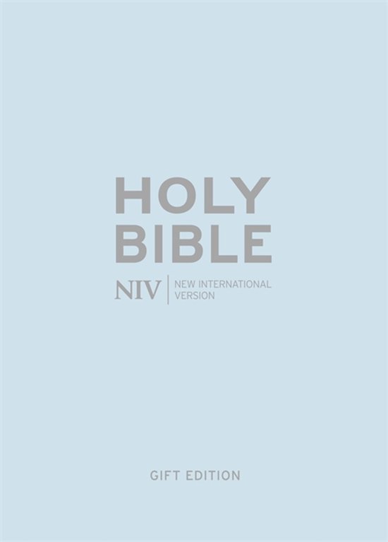 Holy Bible NIV New International Version Gift Edition in pastelblauw.