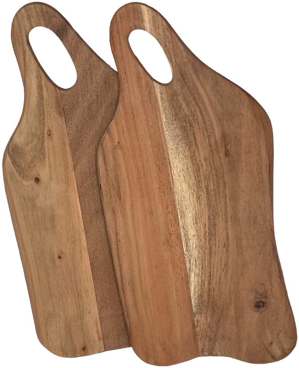 Koipa 2-Delige Snijplankenset Groot (55 x 26 x 2) - Voor Keuken, Snijplanken, Serveerplank, Kaasplank, Borrelplank en Tapasplank - Snijplank Acacia Hout