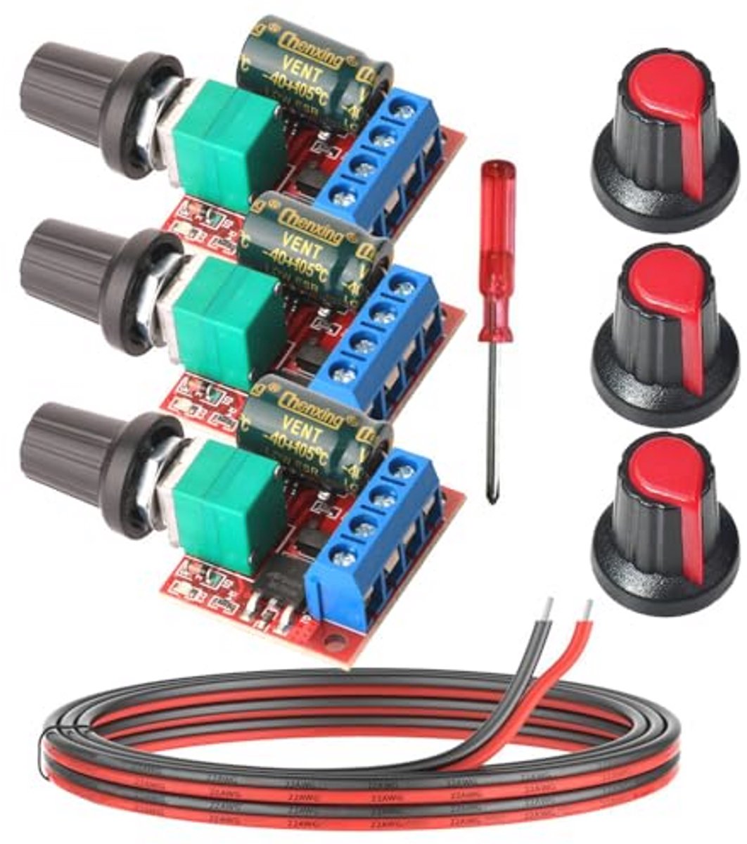 Mini DC Motor Snelheidsregelaar met PWM en LED Indicator - Geschikt voor 5V-35V