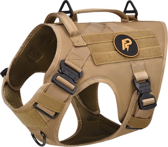 Always Prepared® Pro Hondentuig - Anti-Trek Tuig - Hondenharnas - Y Tuig Hond - Middel en Grote Hond - Khaki - Maat M
