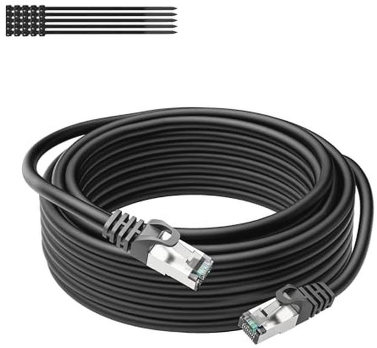 Cat 6A Ethernetkabel 10 Gbit/s - 20 Meter - Binnen en Buiten Gebruik - Hoge Snelheid 550 MHz - Vernikkelde Aansluitingen