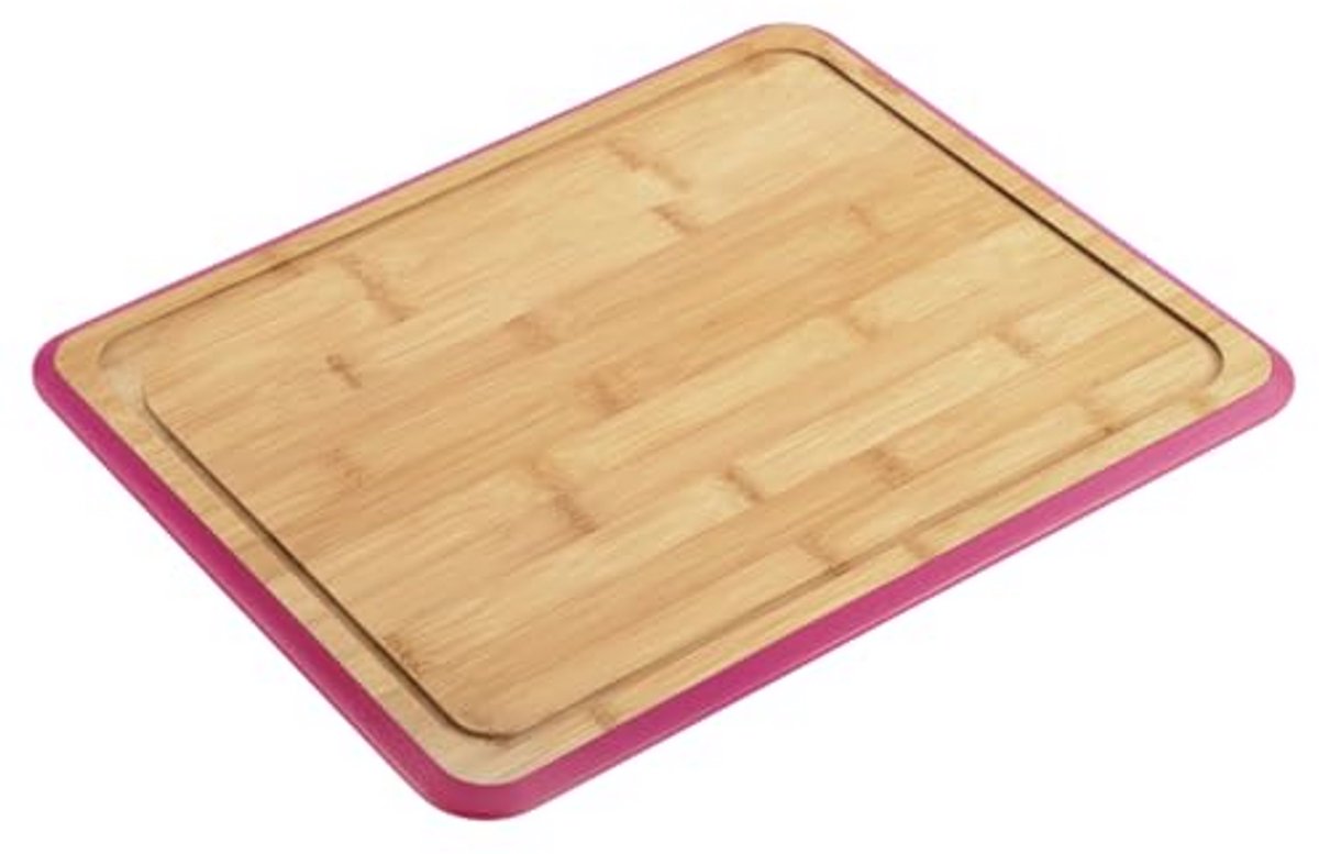 Snijplank van bamboe met bessenkleurige rand - 40 x 30 cm