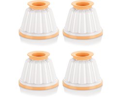 4 Stuks Puddingvormpjes - 150 ml - Witte Dessertbekers met Deksel - Geschikt voor DIY Desserts, Pudding, Jell-O, Mousse en Vla - 7 cm Diameter - Herbruikbaar en Geschikt voor Koelkast en Diepvriezer