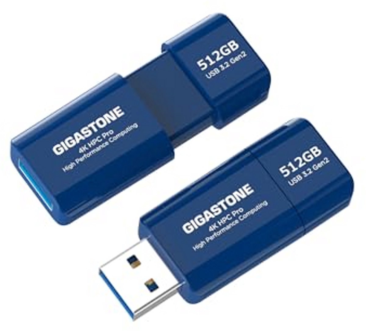 USB-stick 512 GB met hoge prestaties - 2 stuks, USB 3.2 Gen2, intrekbaar zonder dop