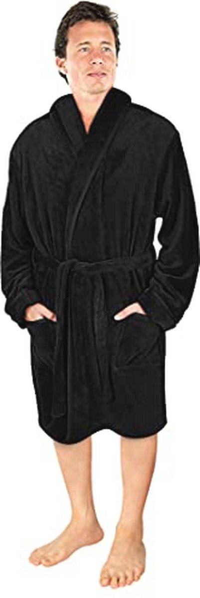 Luxe Heren Sjaal Kraag Badjas | Superzachte Fleece Badjas | Comfortabele Loungewear en Nachtkleding