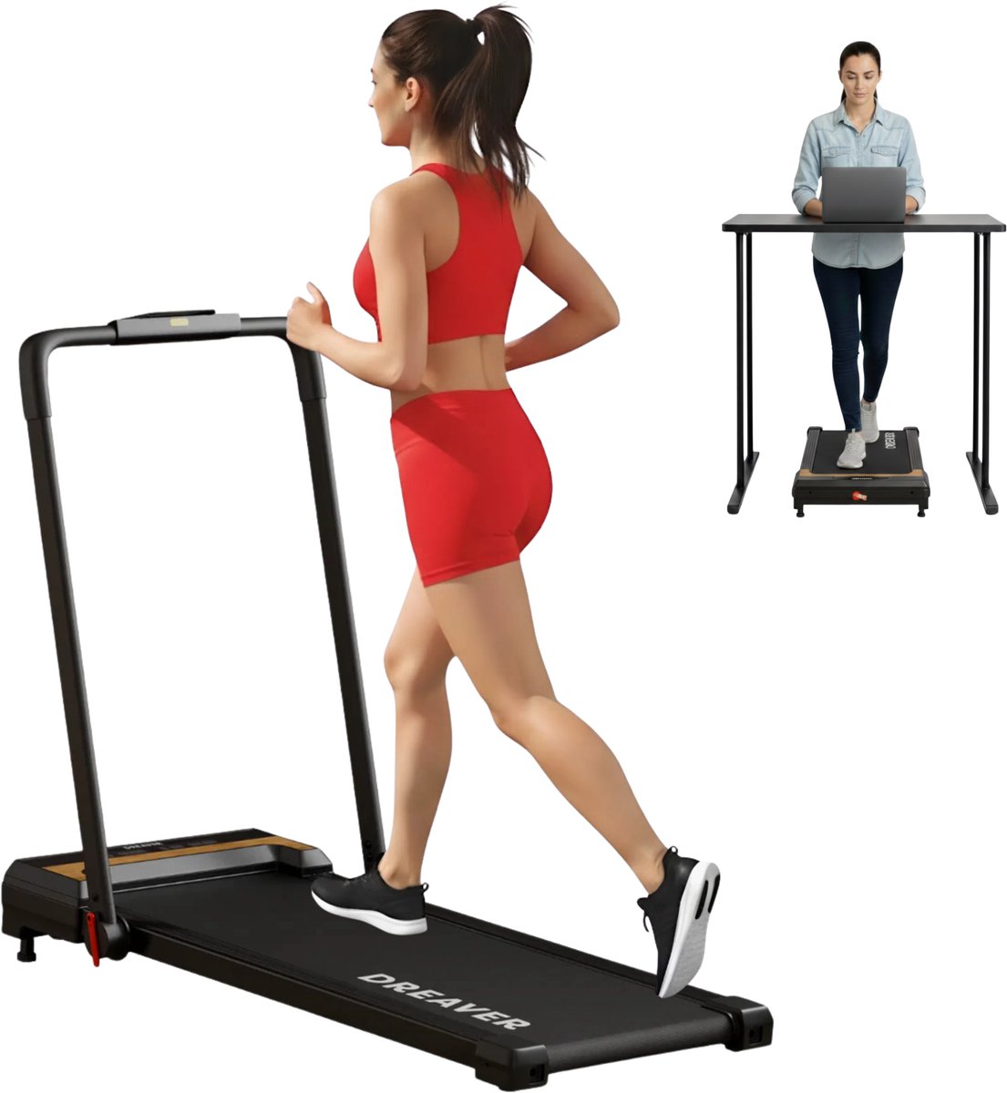 Dreaver S340 Loopband - Inklapbaar - 1-10km/u - Wandelband - Walking Pad - Opvouwbare Loopband - Walkingpad - Treadmill - Loopband Elektrisch