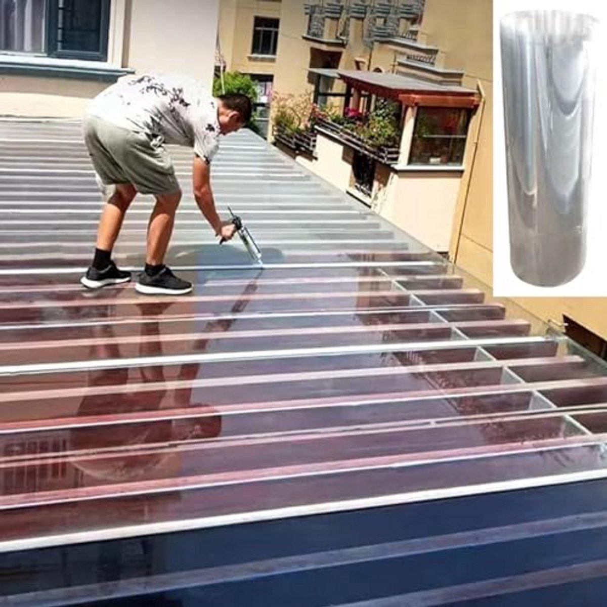 1mm Polycarbonaat Dakplaat,Waterdichte Transparante Dakpanelen,Kas Vervangende Kunststof Panelen,Regen,Sneeuw en Uv-bestendige Panelen,Gemakkelijk Te Buigen en Te Snijden,W×L-1×2m(3.3 * 6.6ft)