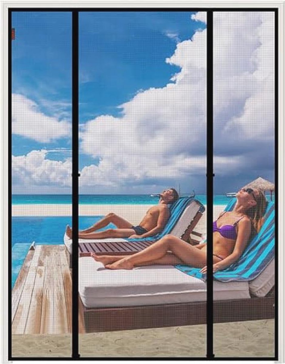 Vliegengaas voor Deur Met Magneetsluiting - 180 x 222 cm, Dubbele Deur, Zonder Boren
