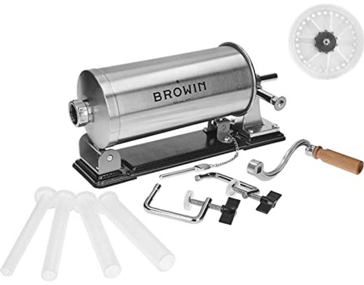 Handmatige Horizontale Worstmachine - Roestvrij Staal, 2,5 kg Capaciteit