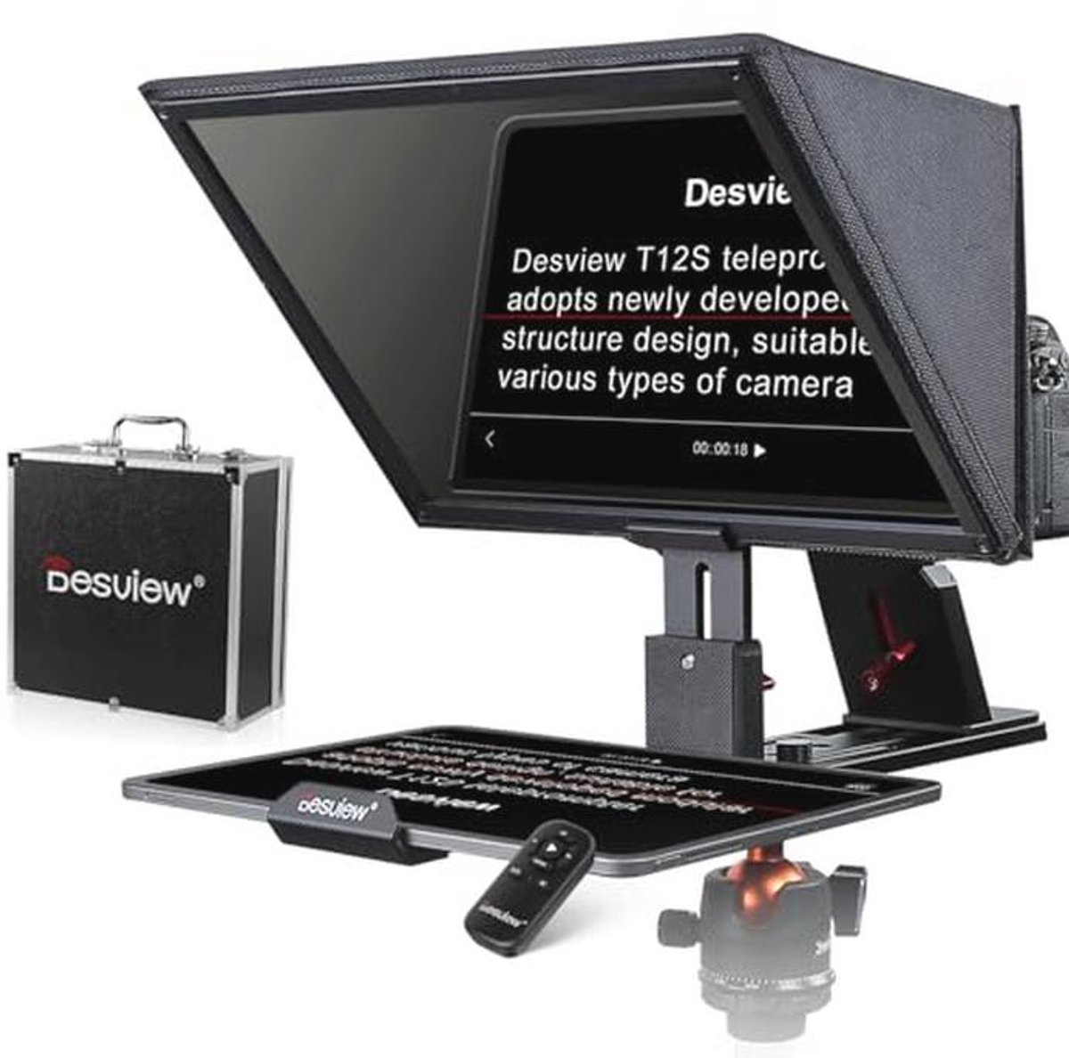 Teleprompter 12,9 inch met afstandsbediening voor iPad, tablet en smartphone