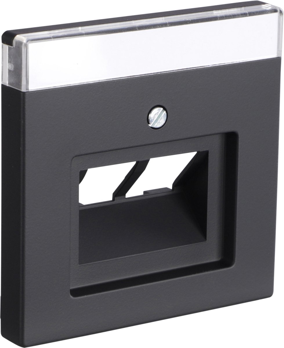 Busch-Jaeger Future Linear centraalplaat - telefoon/data - 2 x 8-polig - zwart