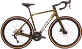Rinos Sandman 1.0 - Carbon Gravel Fietes - Gravel Bike - met Shimano SORA 18 versnellingen en schijfremmen - lichte fiets voor dames en heren - 700 x 40C - Kameleon Goud Groen M-54