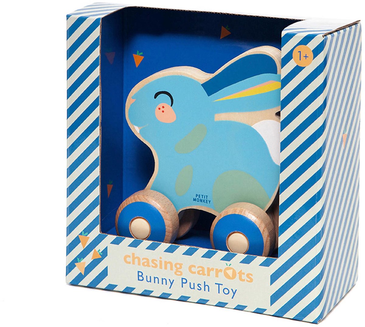 Bunny Push Toy - Chasing Carrots - Petit Monkey