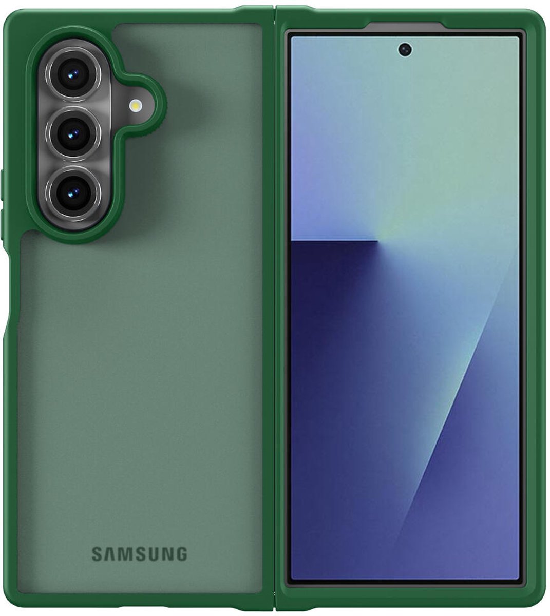 Hoesje Geschikt voor Samsung Galaxy Z Fold 7 - Matte Back Cover - Groen