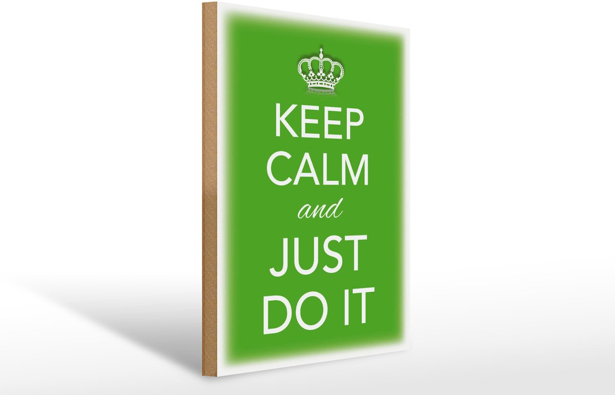 Holzschild Spruch 30x40cm Keep Calm and just do it