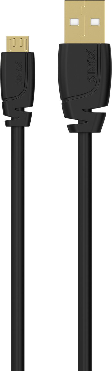 Sinox SELECT Micro USB naar USB-A kabel | USB2.0 | tot 2A | zwart | 0,75 meter