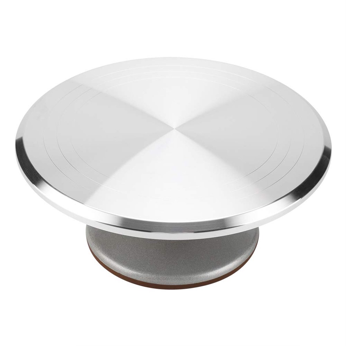 12 inch taartdraaiplateaustandaard, draaibare taartdraaiplateau van aluminium, draaibaar en decoratiestandaard voor restaurants, dessertwinkels en taartenwinkels met siliconenmat
