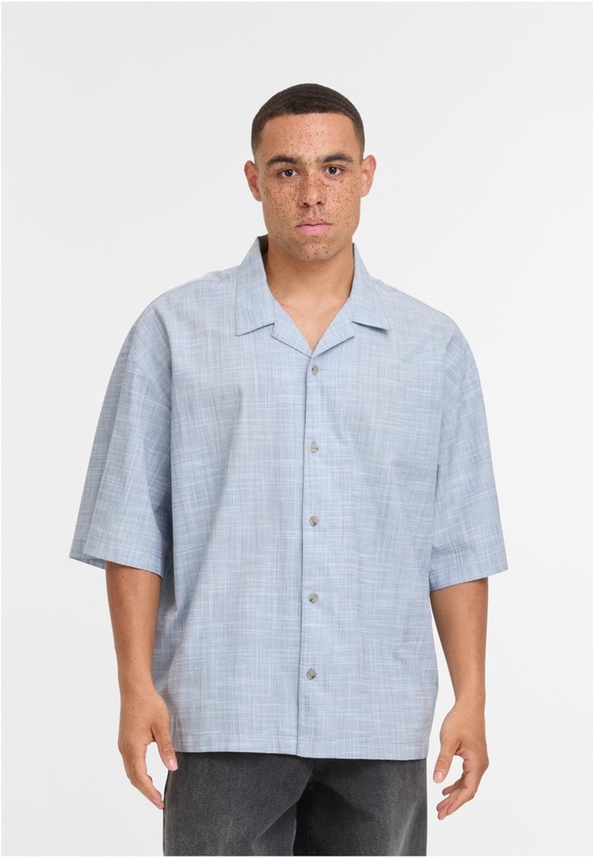 Urban Classics Boxy Structured Short Sleeves Overhemd XXL Blauw