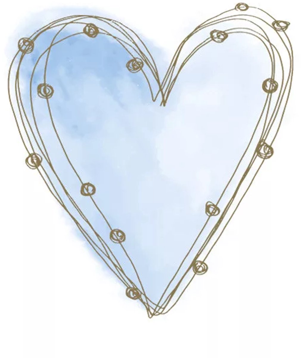 40 Servetten - Pastel Blauw Hart op een witte achtergrond - 33 x 33 cm - 3-Laags - Maki