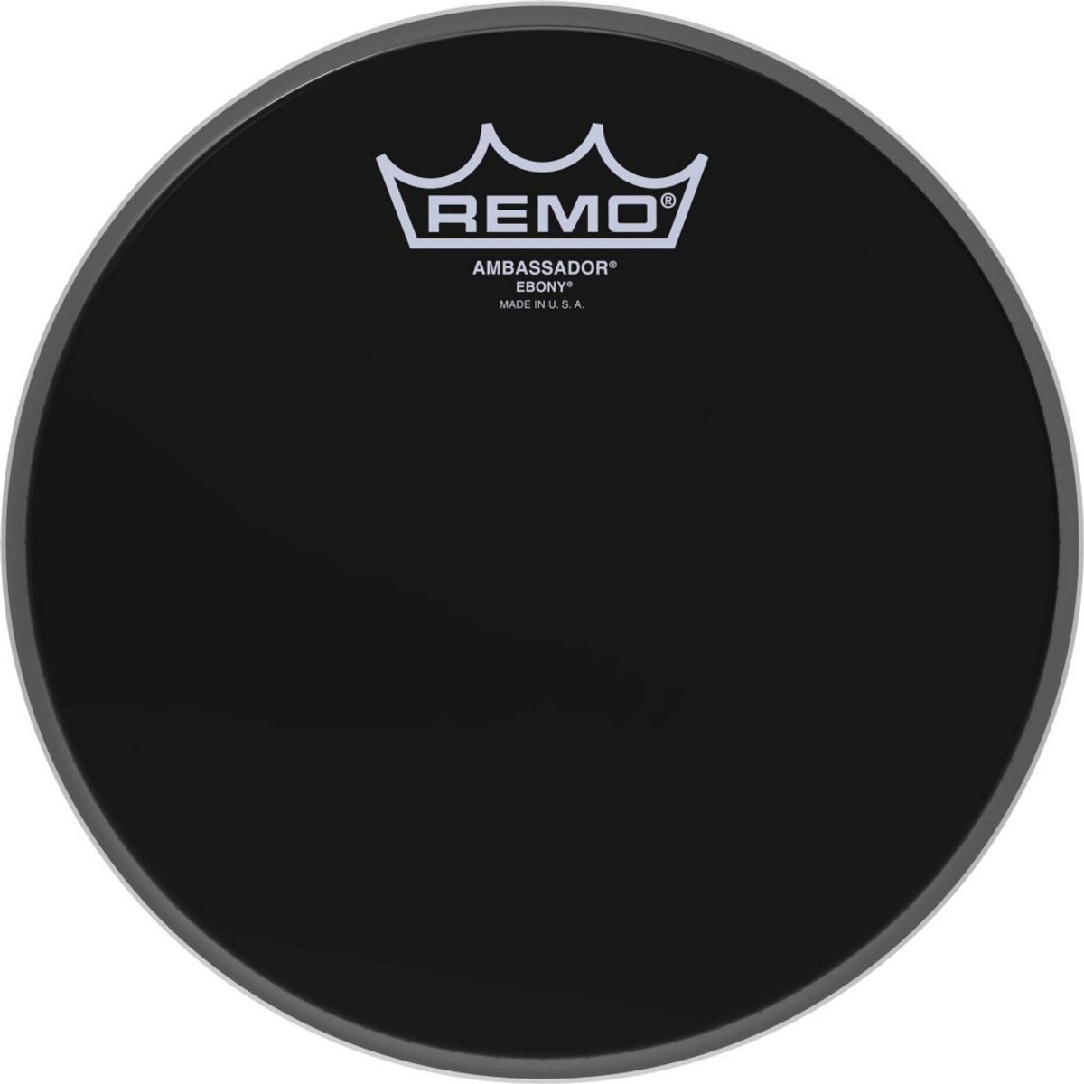 Remo ES-0008-00 8" Ebony Ambassador Tomvel