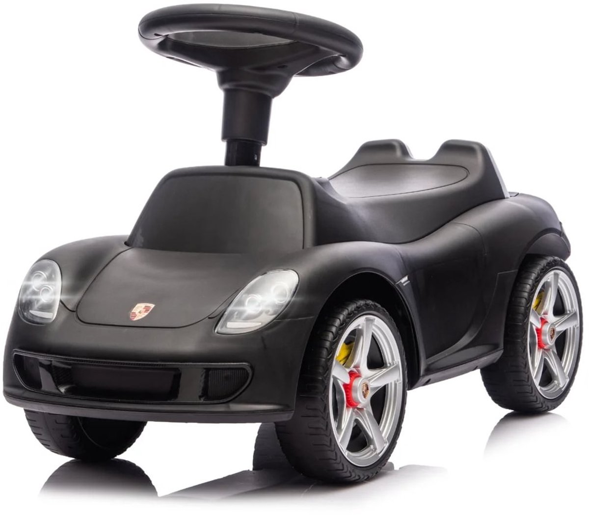 Porsche Carrera GT Loopauto 1 tot 3 jaar – Officieel Gelicentieerde Luxe Loopwagen met Verstelbare Duwstang – Babyauto met LED-Koplampen & Claxon – Zwart