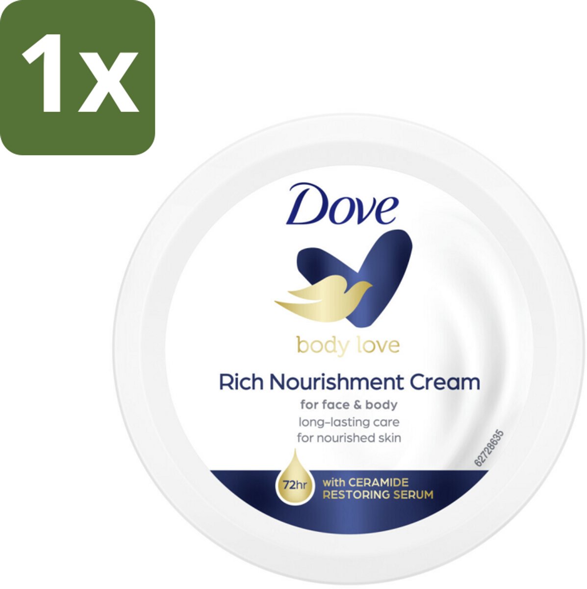1 x Dove Bodycrème - Voedend - 150 ml - Voedende Crème - Huid Verzorging - Hydratatie - Voeding - Zachte Huid