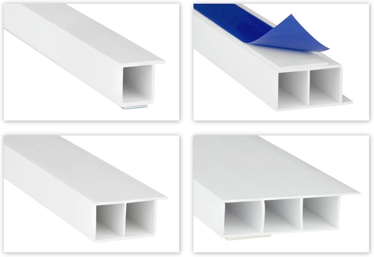 Holle Kamerprofielen PVC 15mm metZelfklevende Tape en Wandafsluiting
