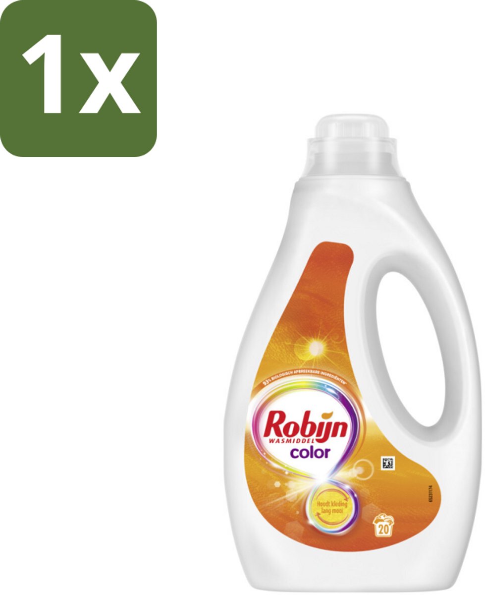 1 x Robijn - Color - Vloeibaar Wasmiddel - 20 Wasbeurten - Kleurbescherming - Vloeibaar Wasmiddel - Gekleurde Was - Biologisch Afbreekbaar - Frisse Geur