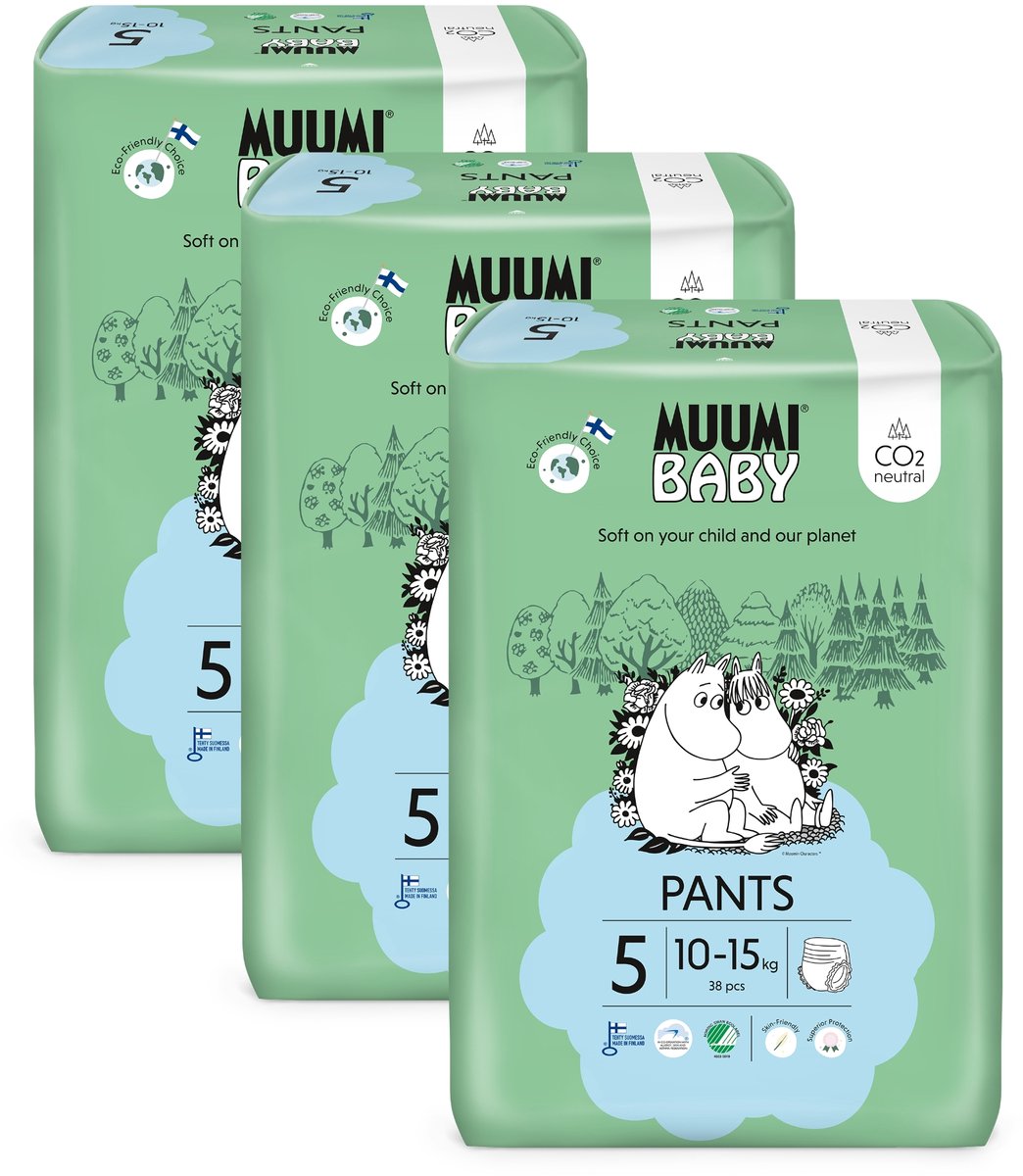 Eco Muumi Baby luierbroekjes maat 5 - 10-15 kg - 120 stuks - ecologisch