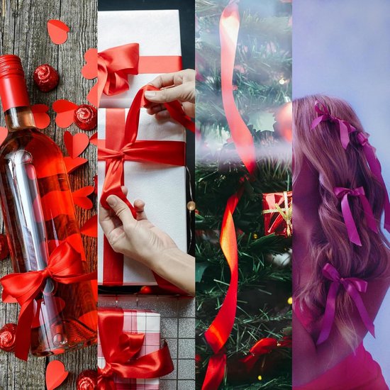 3mm Rood Satijnen Lint voor Decoratie en Cadeaus