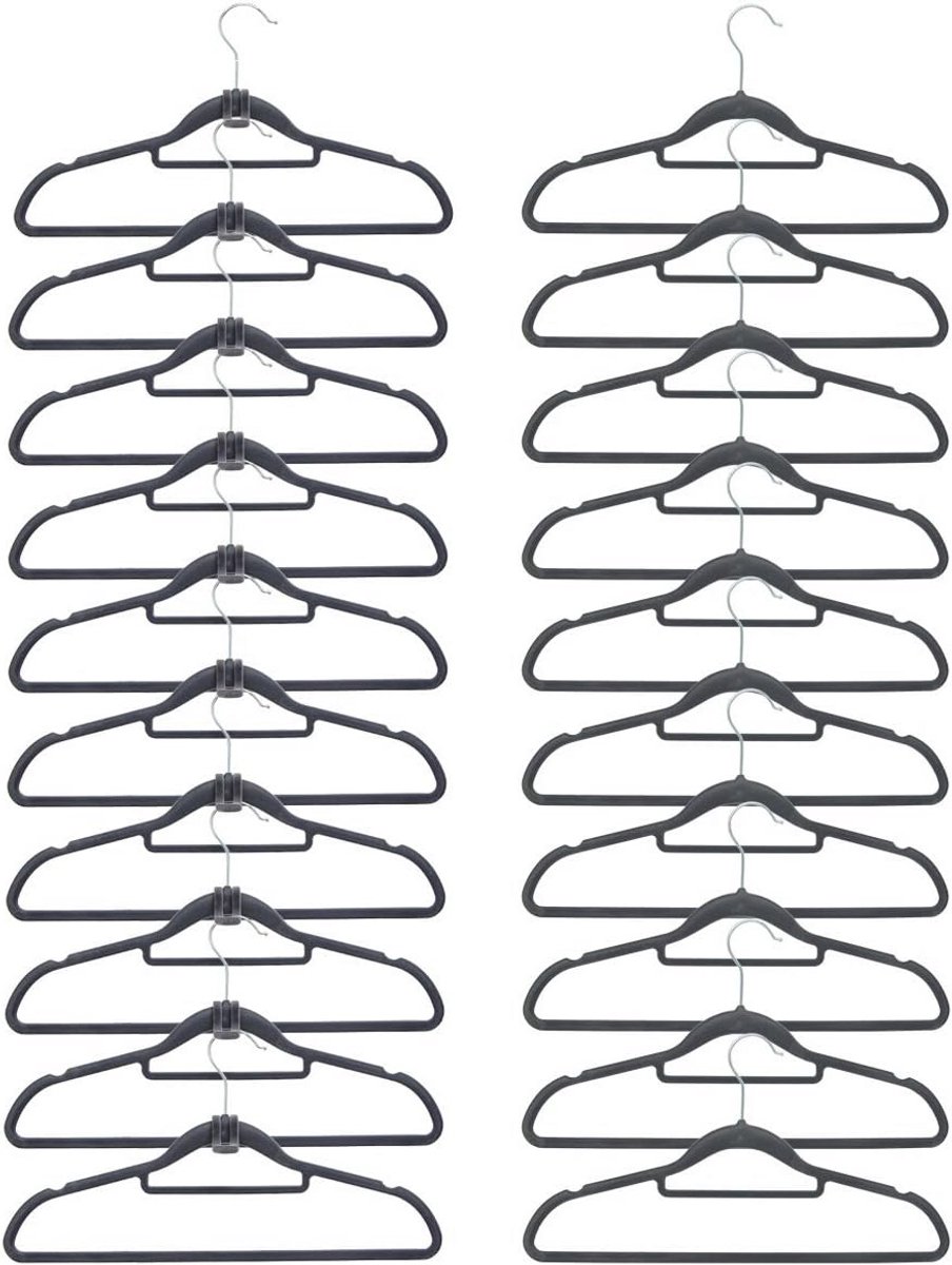 Kleerhangers Set van 20 met Antislip - Ruimtebesparende Organizer voor Kleding